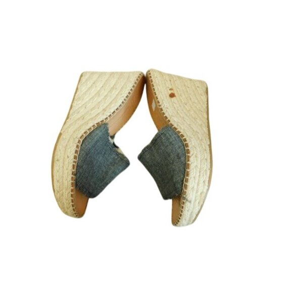 Dolce Vita Size 8.5 Denim Rope Covered Wedge Platform Heels Shoes - Picture 3 of 4